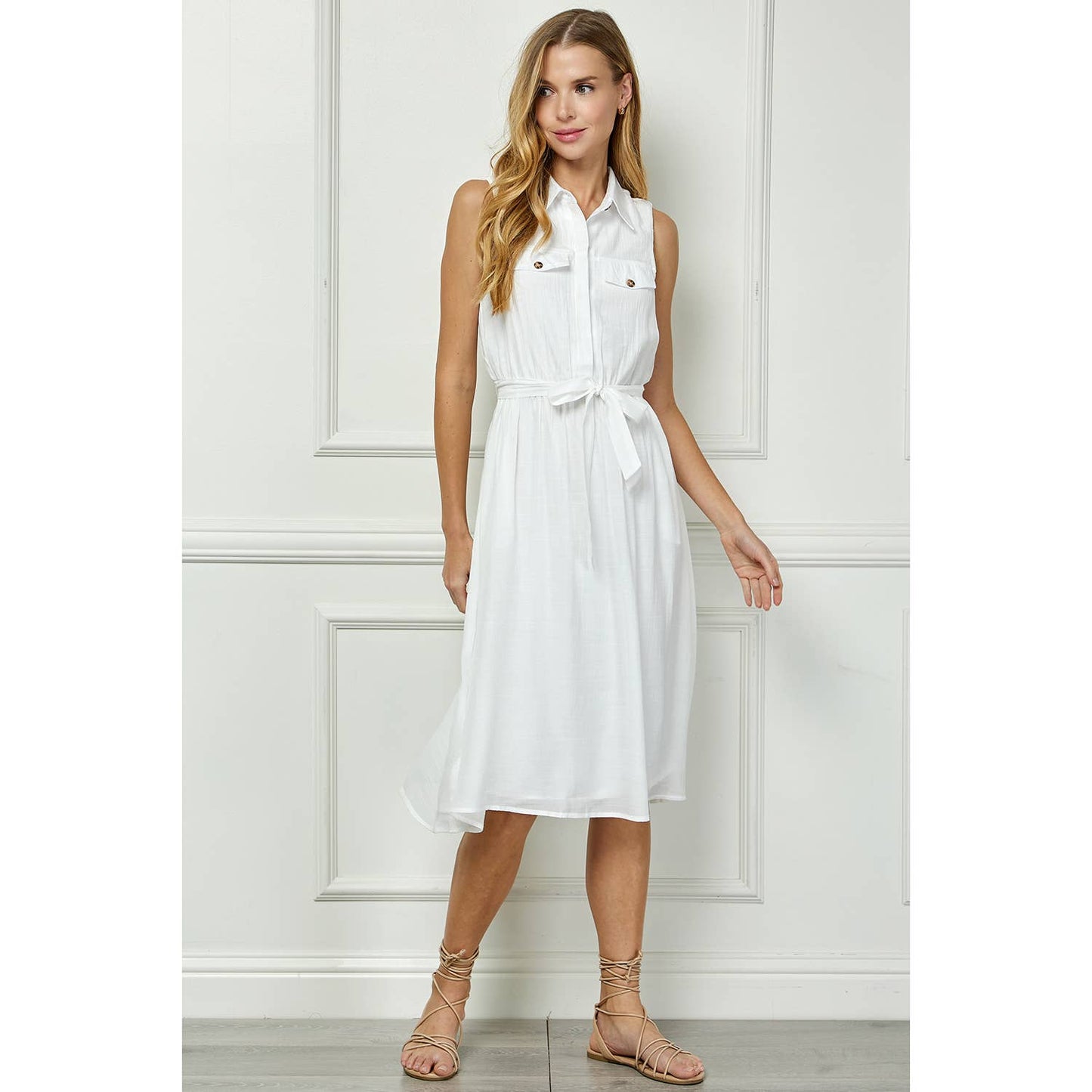 Tailored Shirt Dress S-XL - Multiple Colors