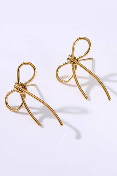 18K Gold Dipped Bow Earrings