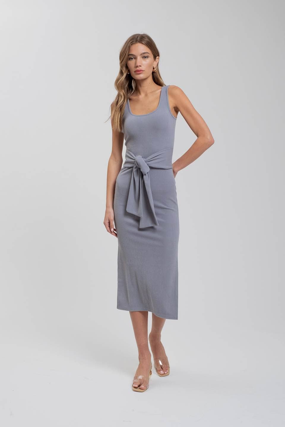 Jacqueline Front Tie Midi Dress- New Color