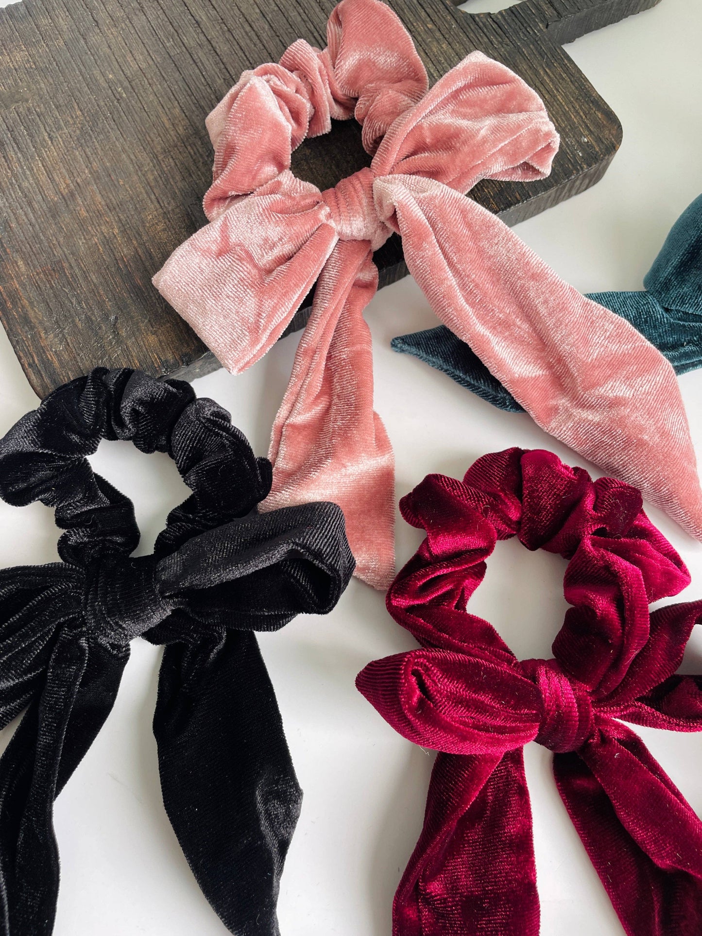 Velvet Bow Scrunchie - Multiple Colors