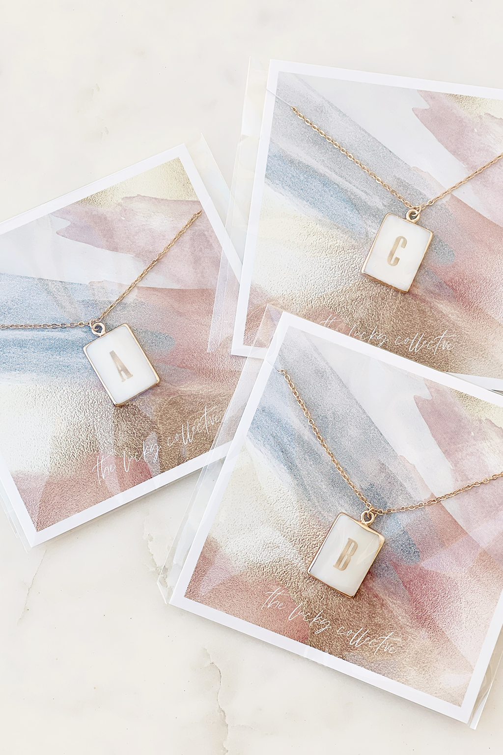 Mother of Pearl Initial Necklace