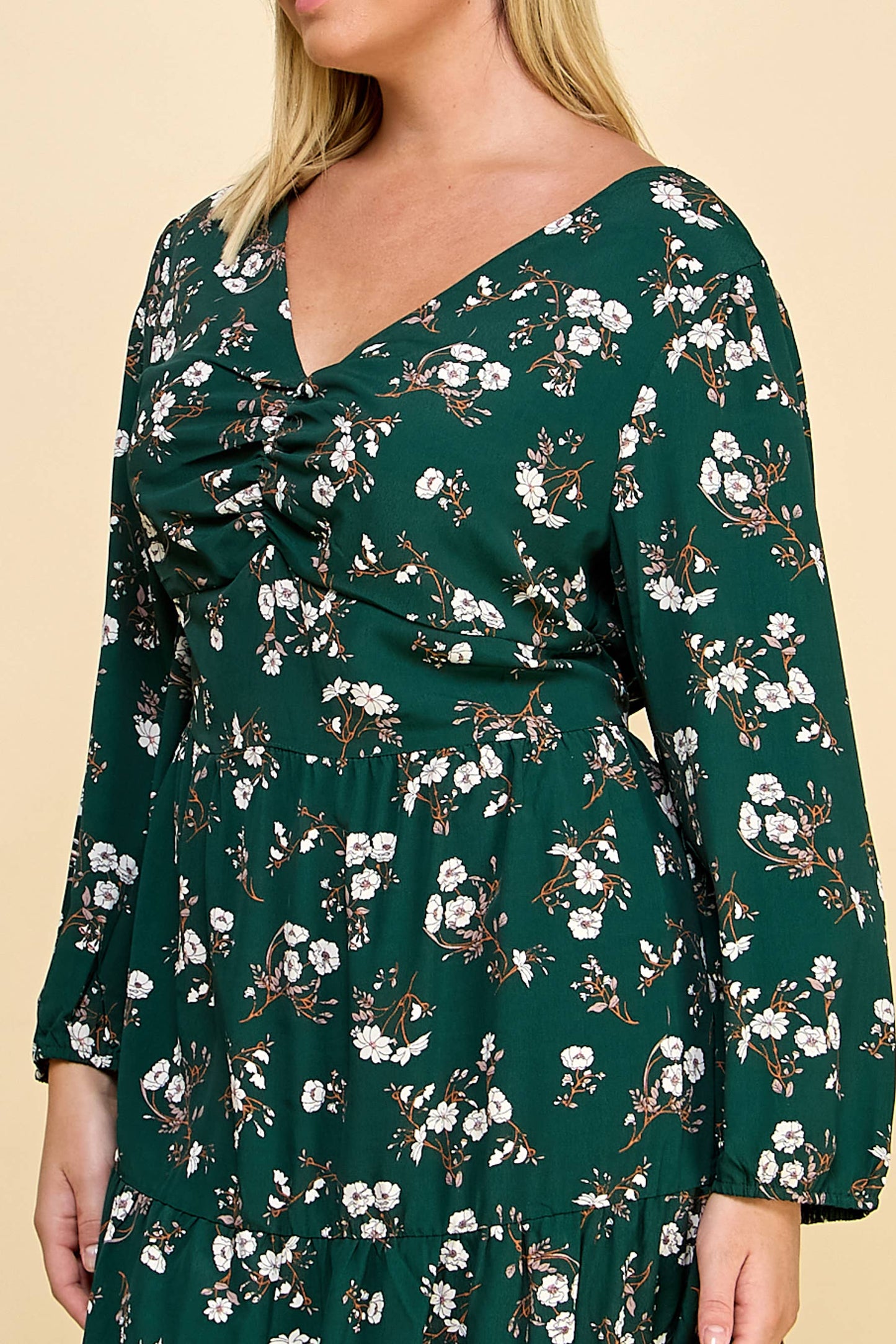 Curvy Nadia Ruffle Floral Dress