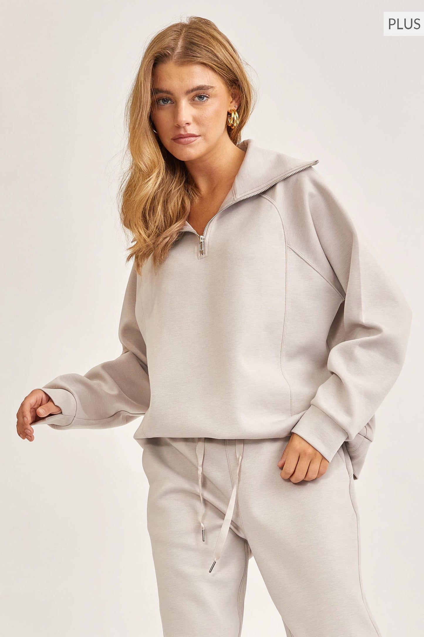 Curvy Quarter Zip Pullover + Jogger Set