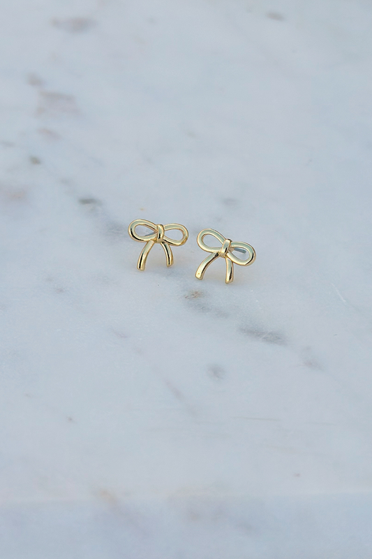 Gold Bow Studs