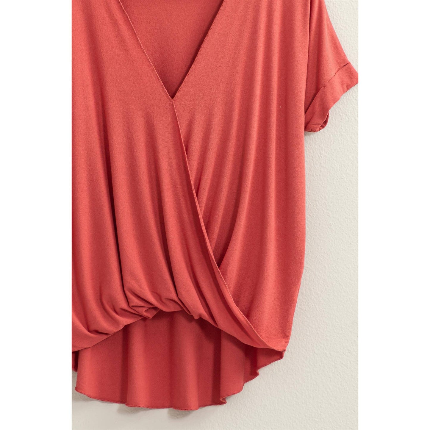 Short Sleeve Surplice Top