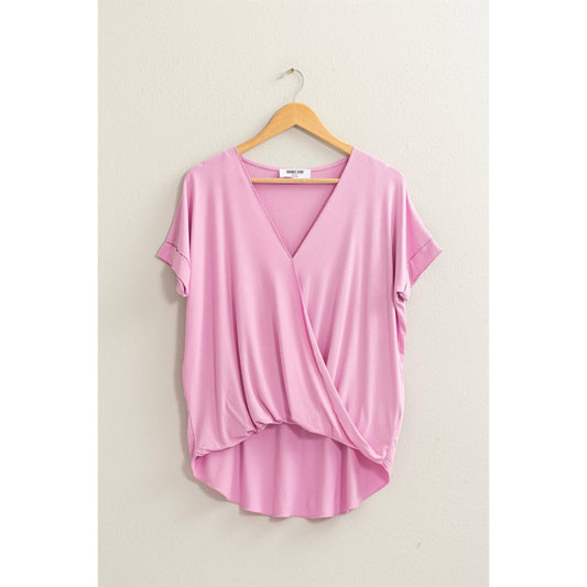 Short Sleeve Surplice Top