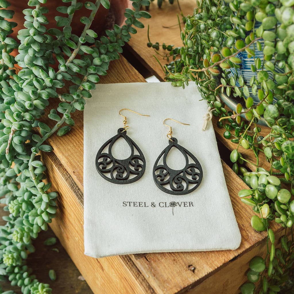 Athabasca Wooden Hoop Earrings