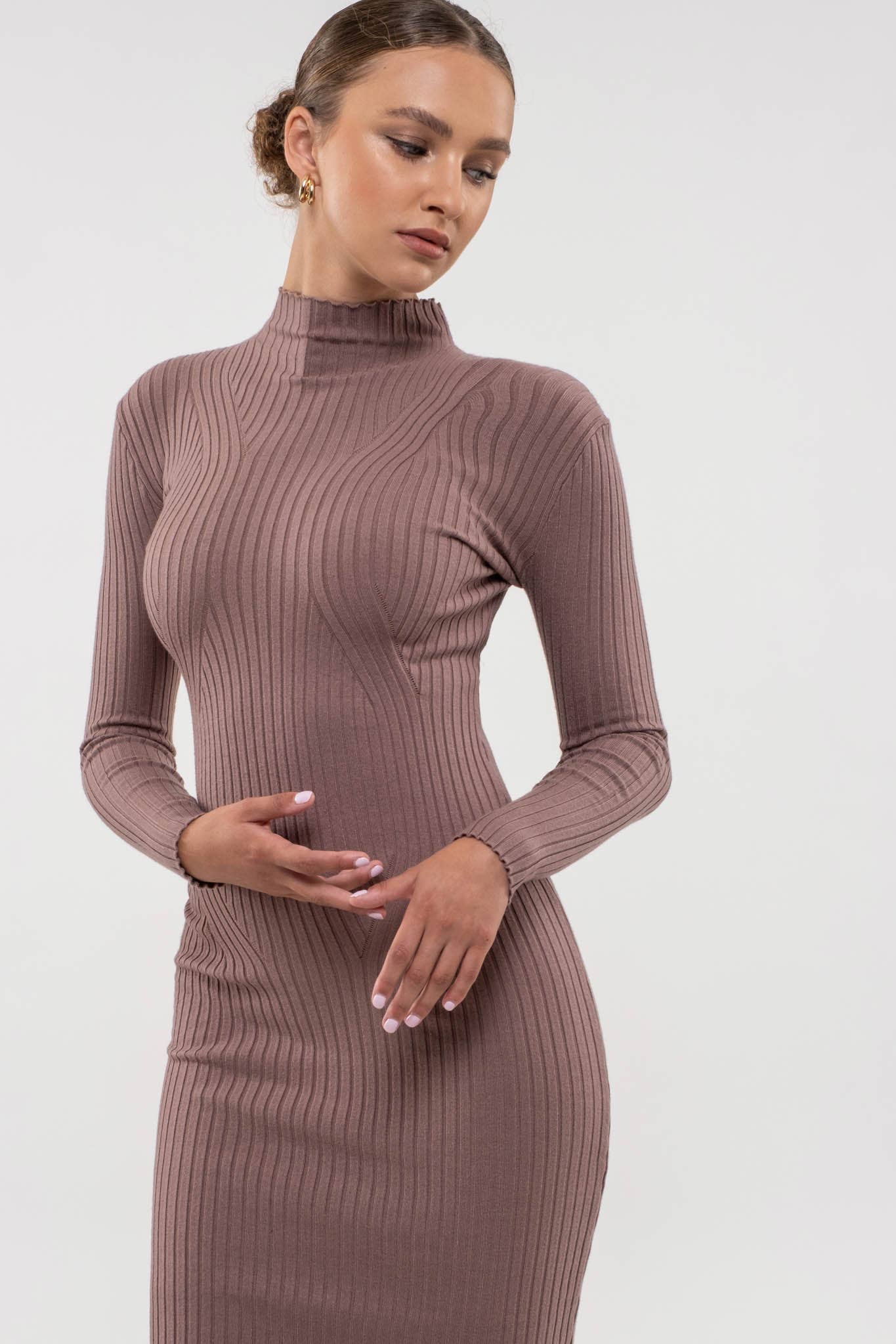 Morgan Mock Neck Midi - Multiple Colors