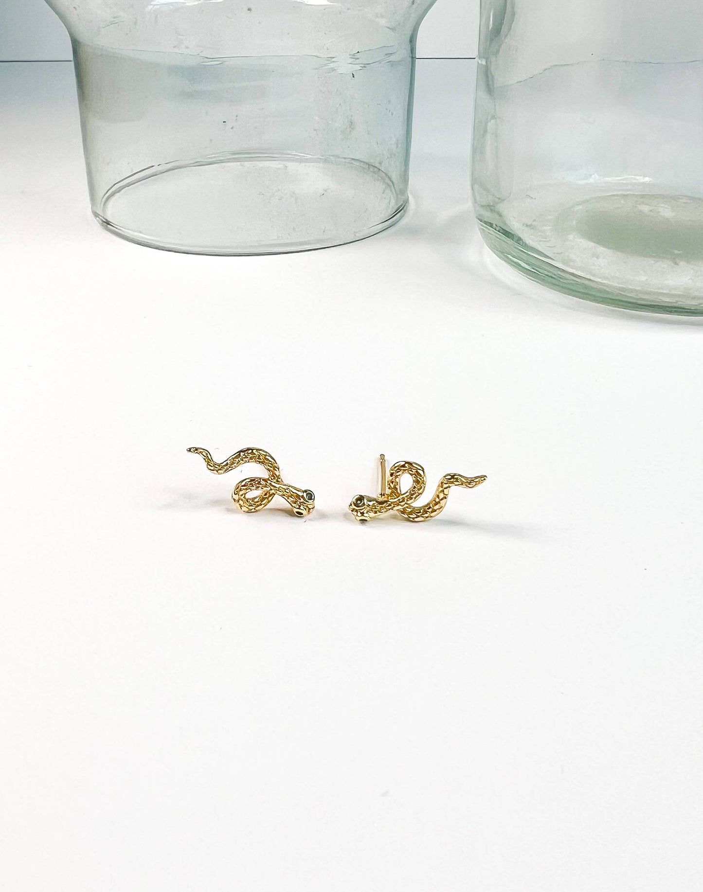 Golden Snake Stud Earrings