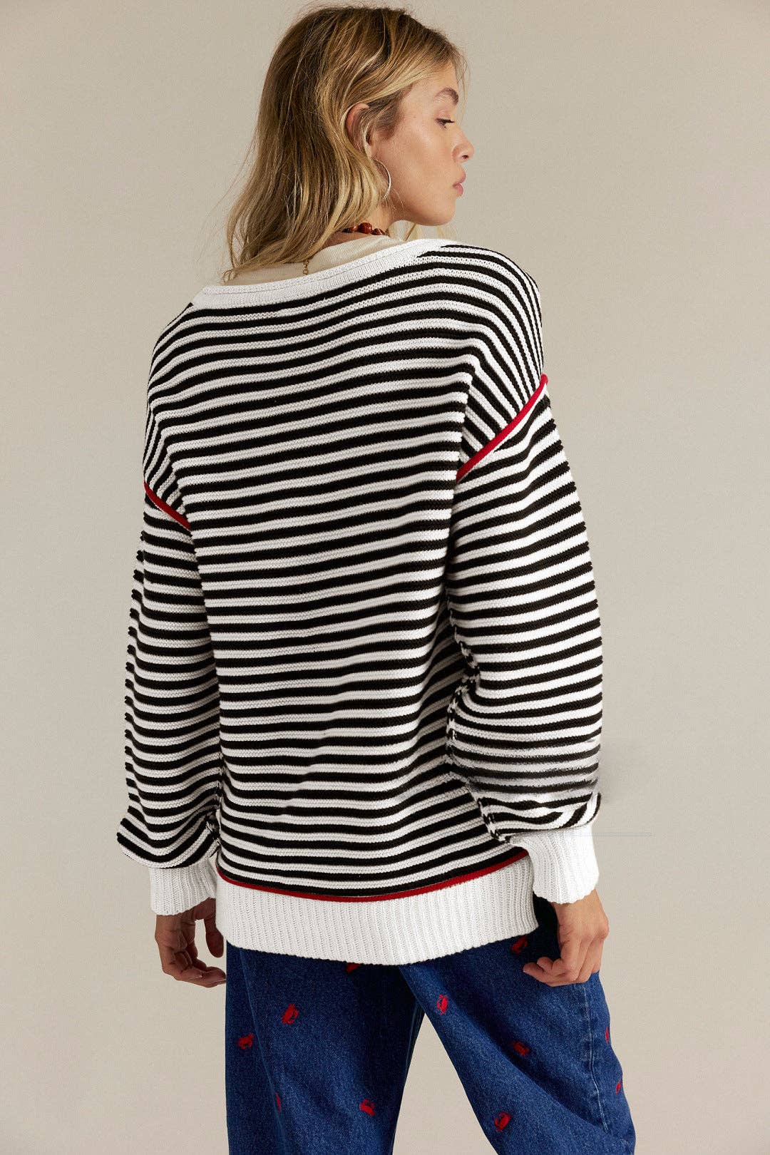 Sutton Striped Crewneck Knit Sweater