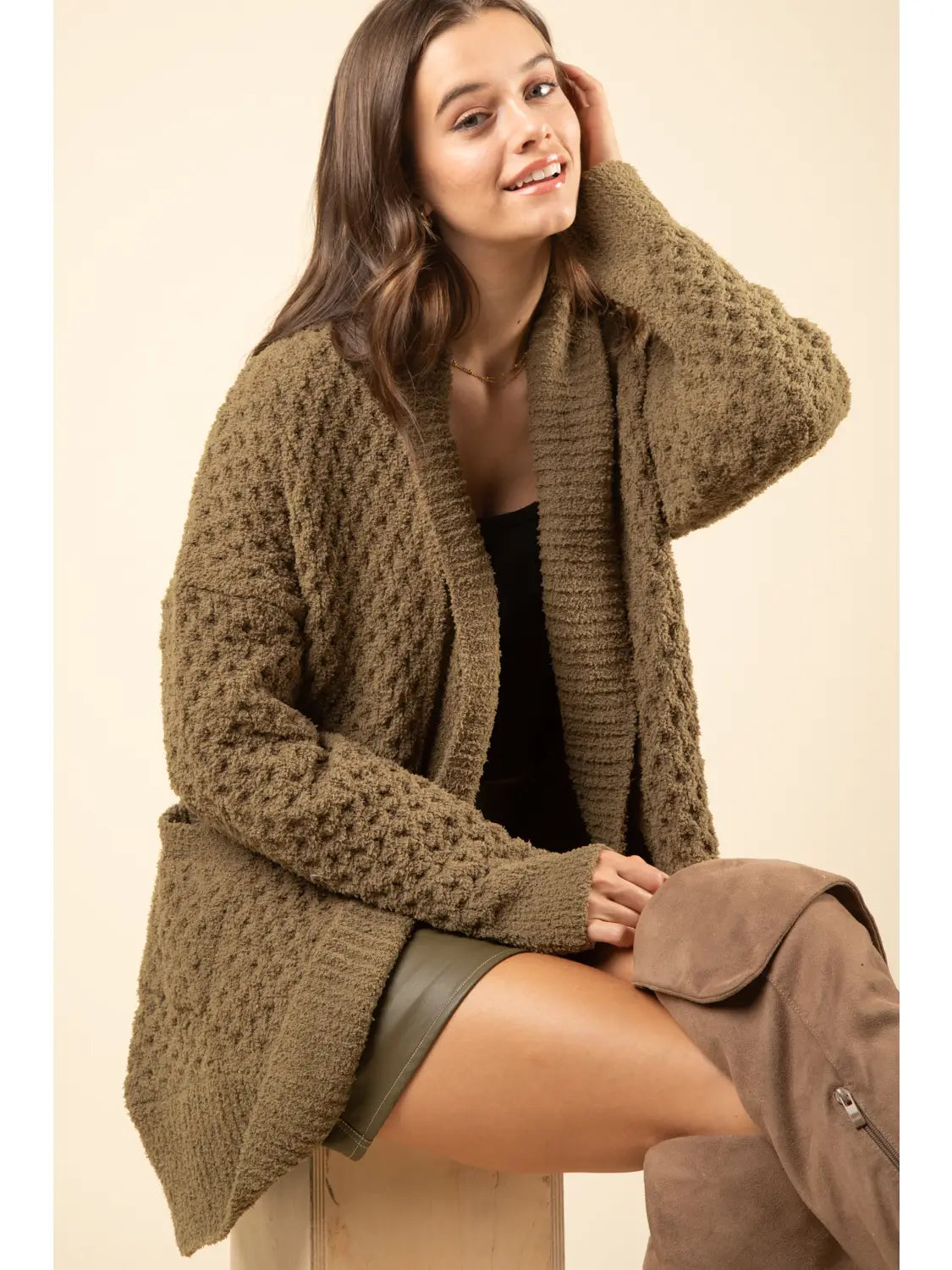 Comfy Textured Knit Cardigan - Multiple Colors