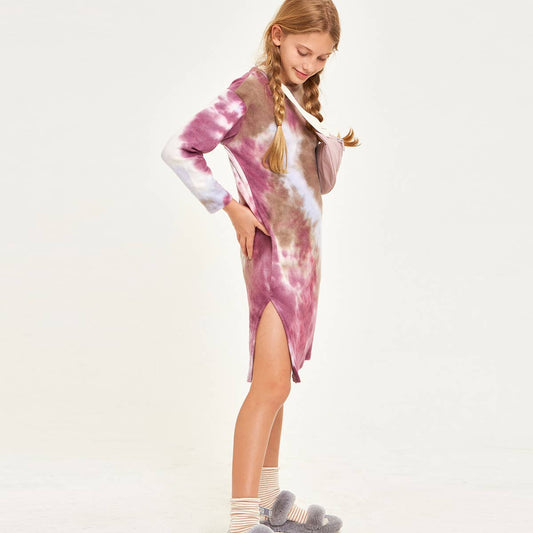 Girl's Tie Dye Print Dress