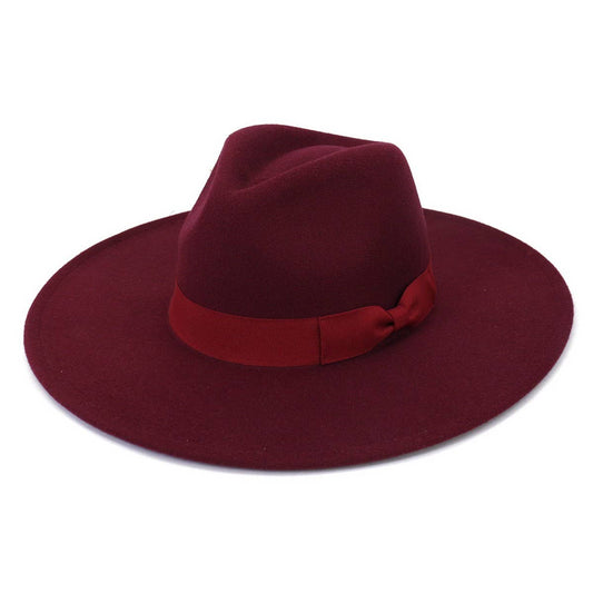 Felt Fedora with Bow Accent - Multiple Colors