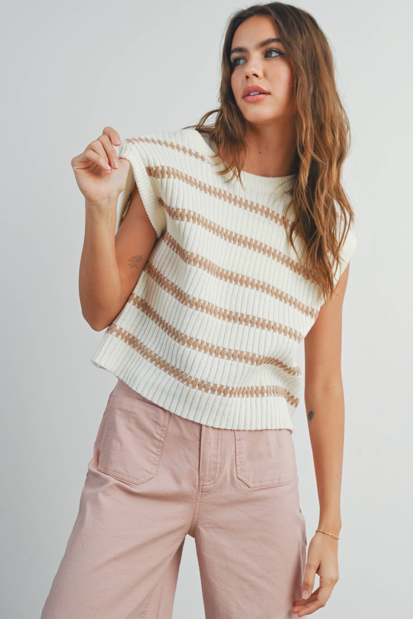 Brooke Crew Neck Striped Sweater