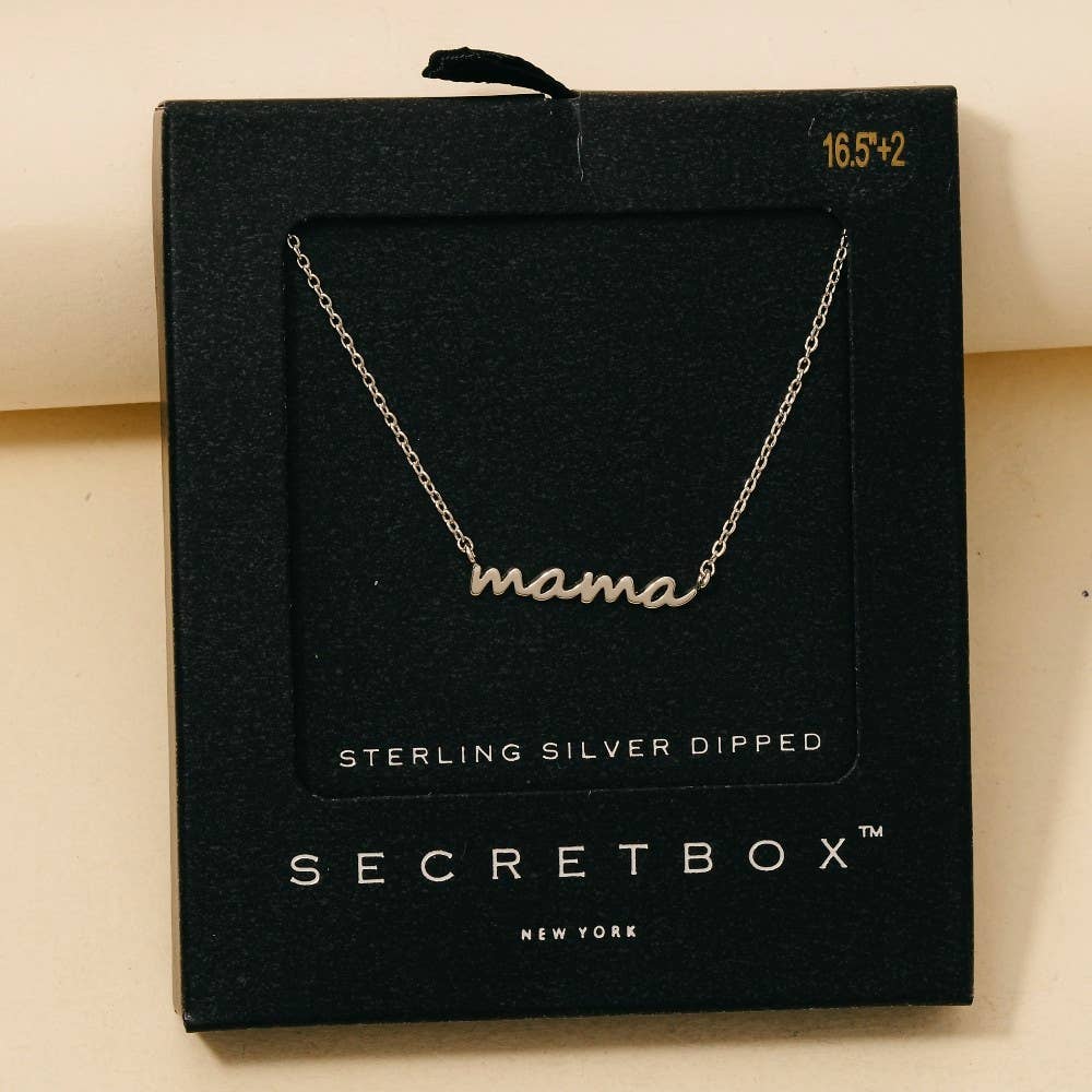 Gold Dipped Dainty Mama Pendant Necklace - Multiple Colors