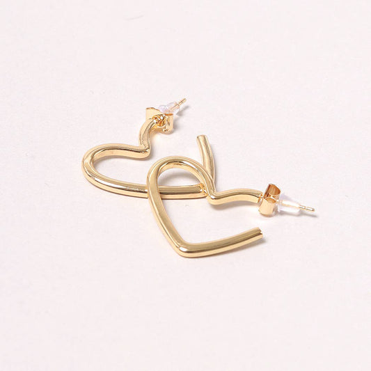 14K Gold-Dipped Heart Hoops - Multiple Colors