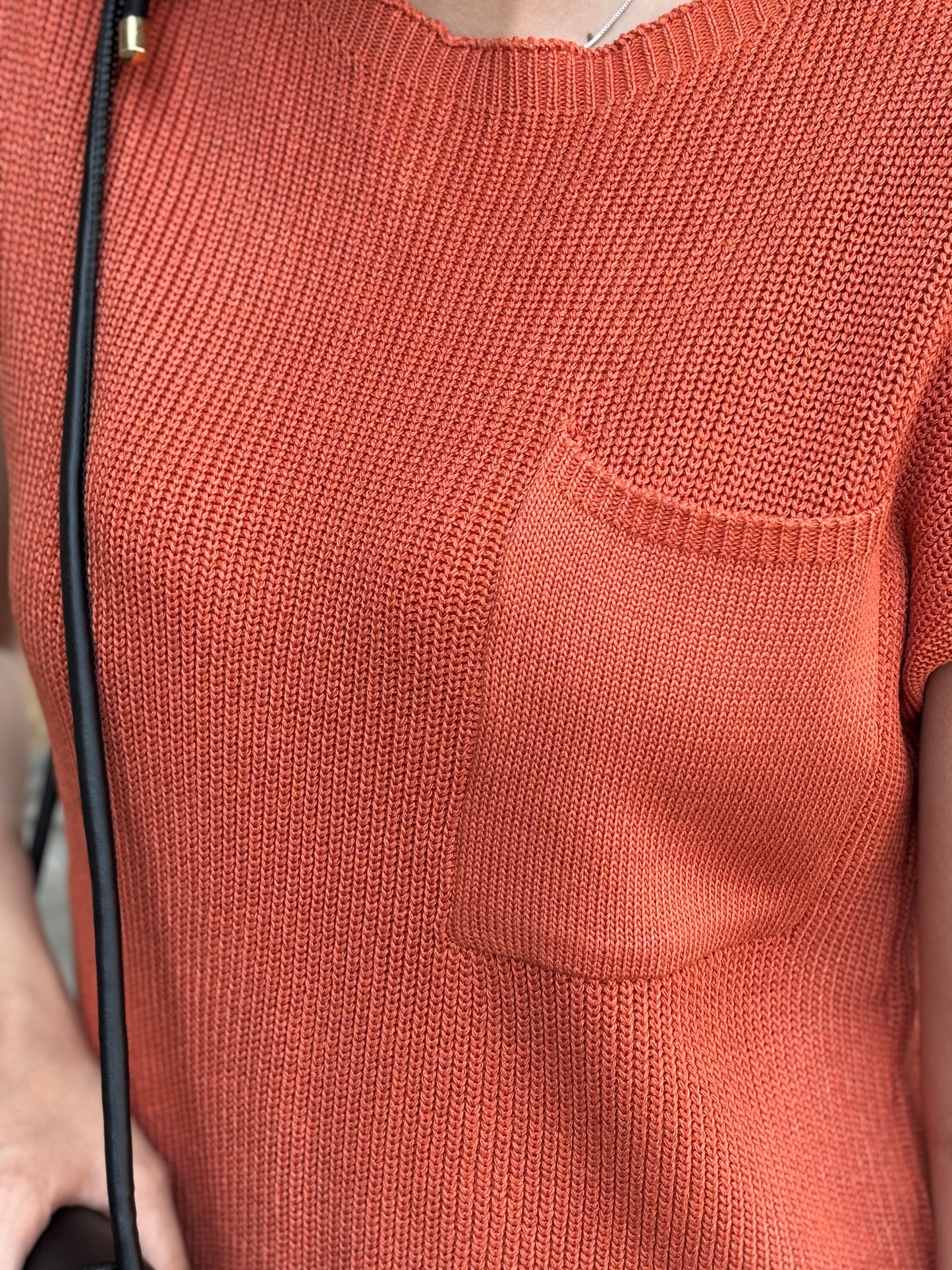 Rust Round Neck Short Sleeve Sweater S-XL