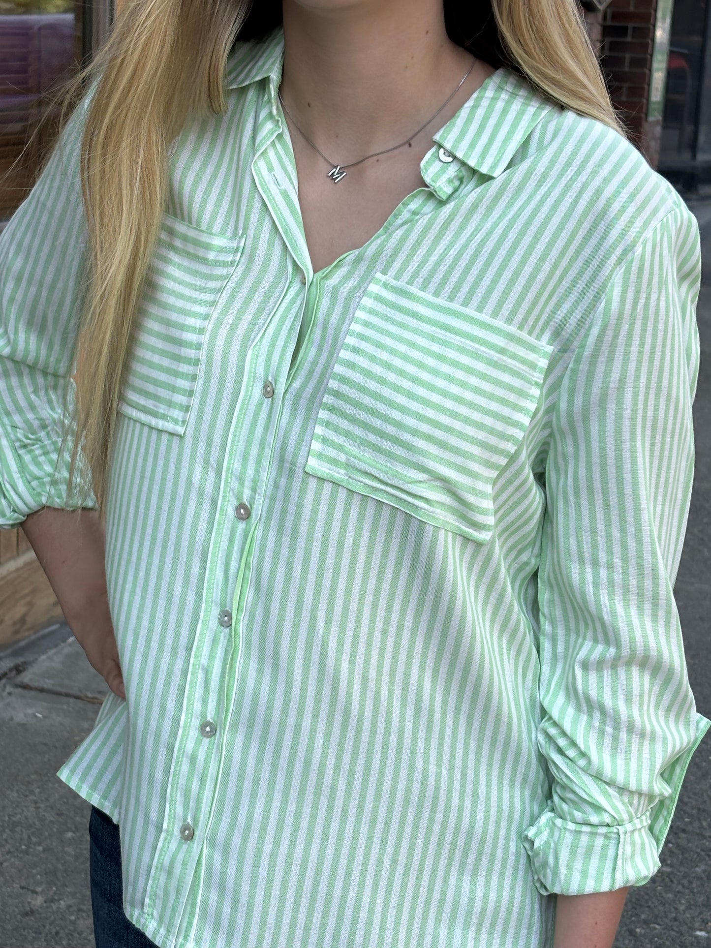 Quinn Striped Roll Up Sleeve Shirt - Multiple Colors