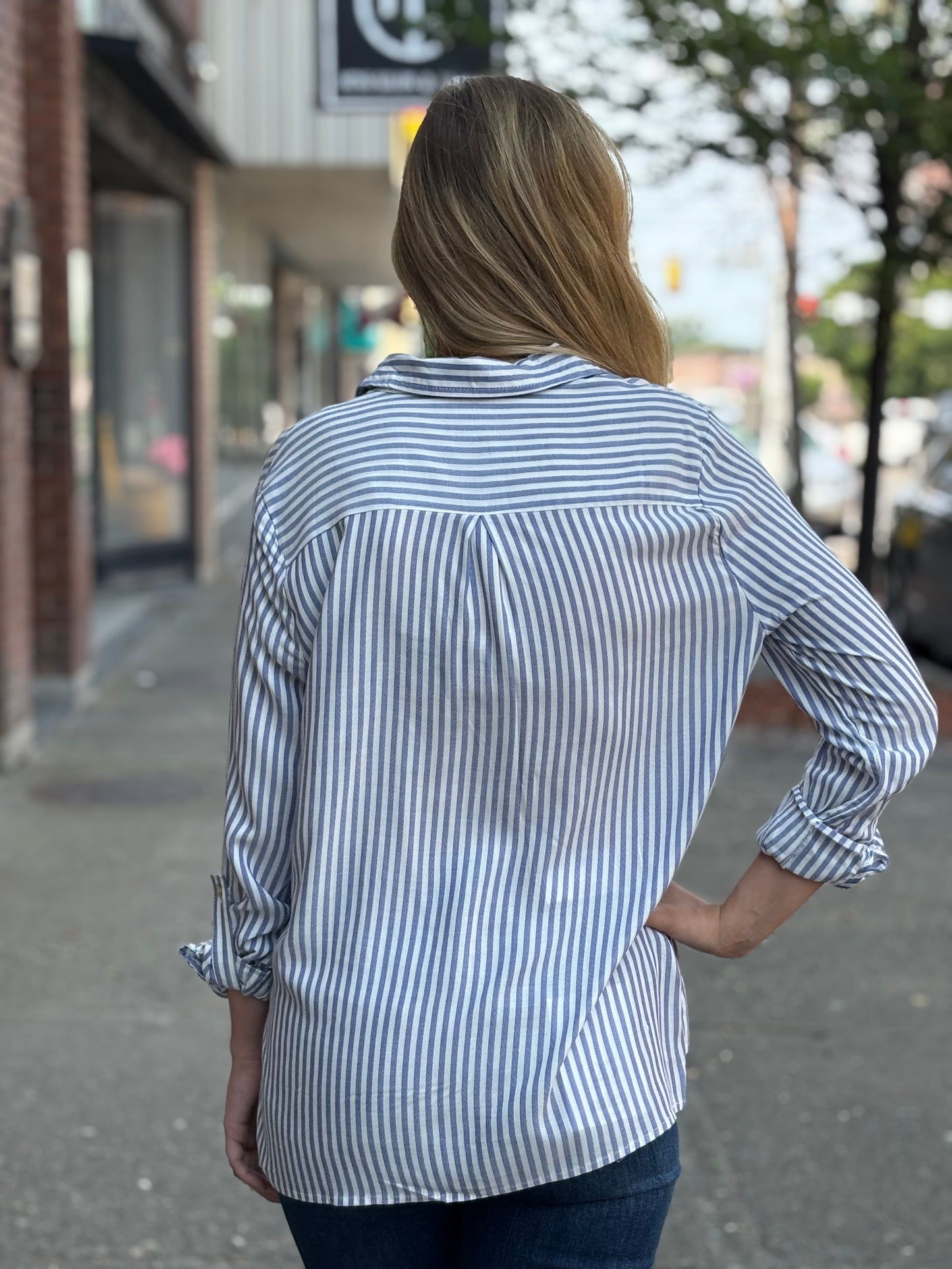 Quinn Striped Roll Up Sleeve Shirt - Multiple Colors