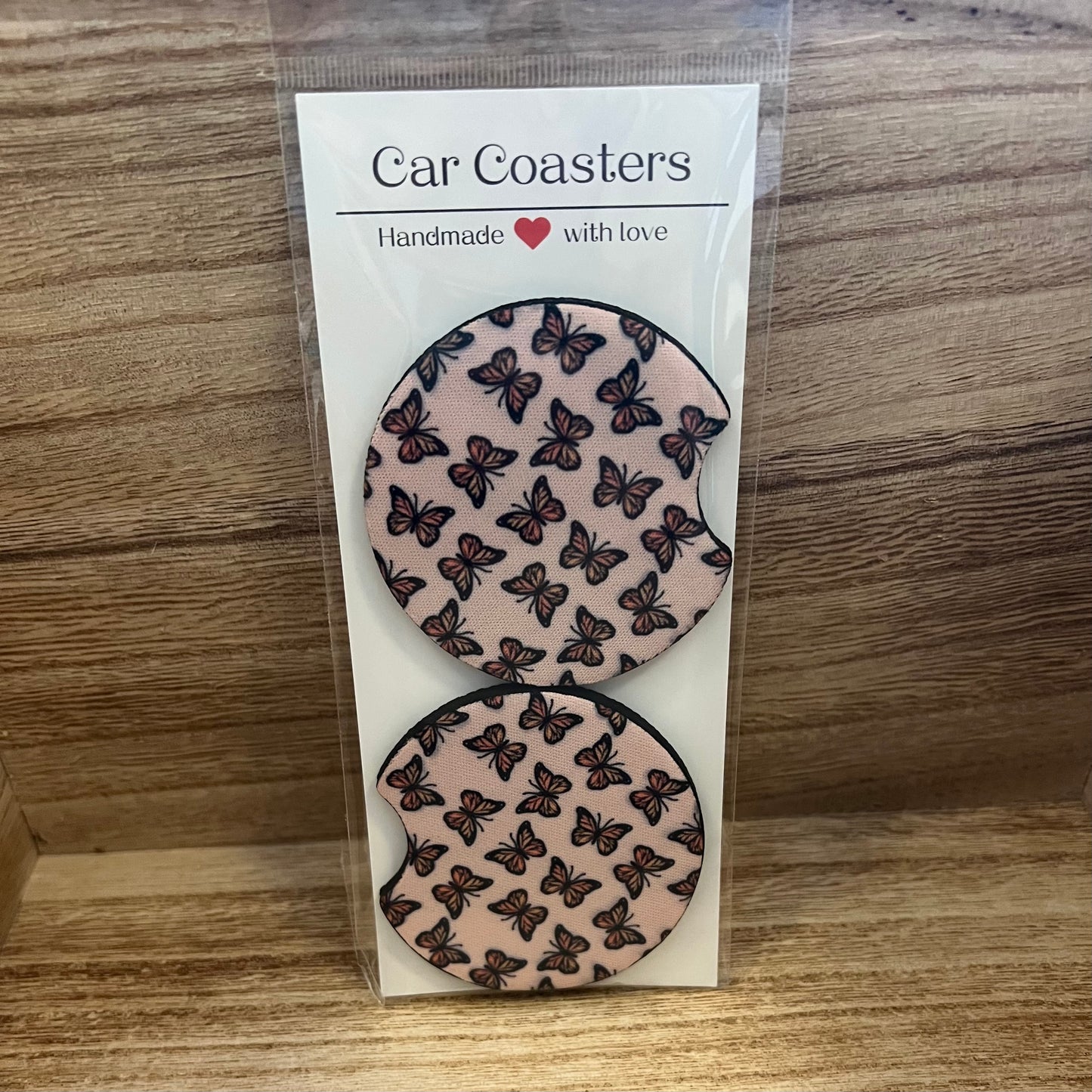 Car Coasters, Set of 2 Car Floral Boho Retro Coasters