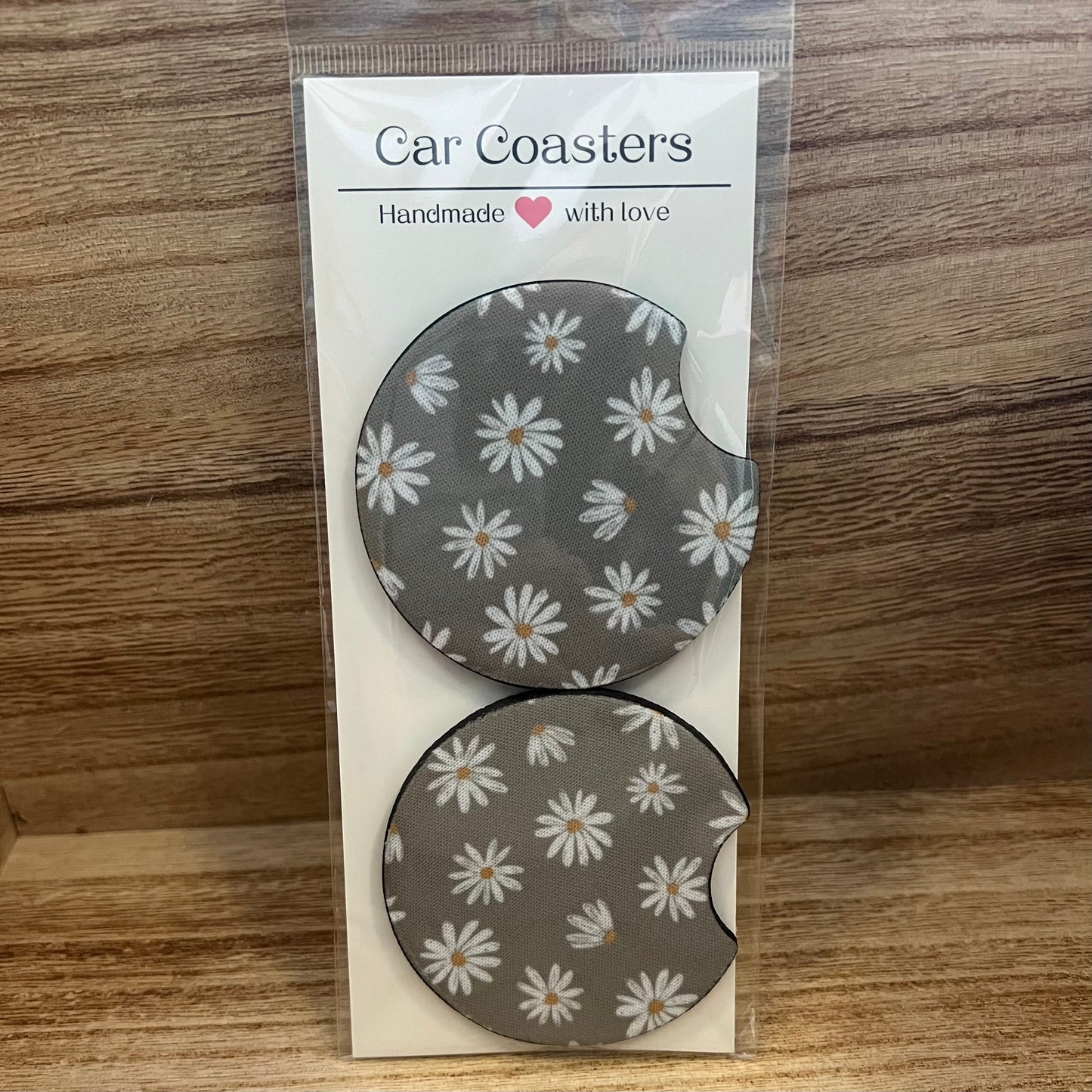 Car Coasters, Set of 2 Car Floral Boho Retro Coasters