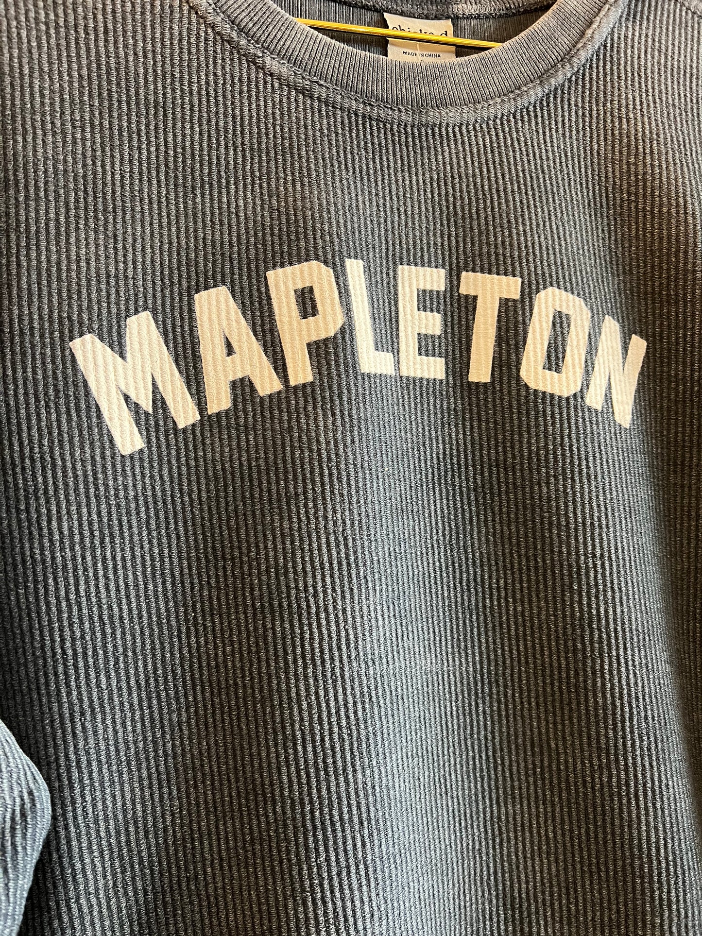Mapleton Navy Corded Crew Pullover