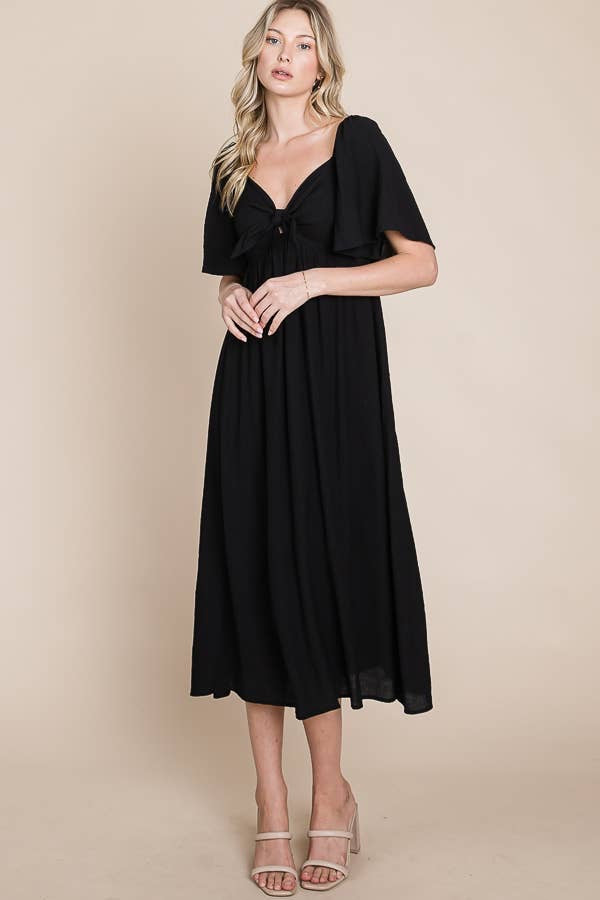 Bow Front Maxi Dress - Multiple Colors