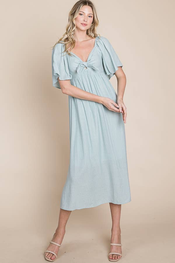 Bow Front Maxi Dress - Multiple Colors