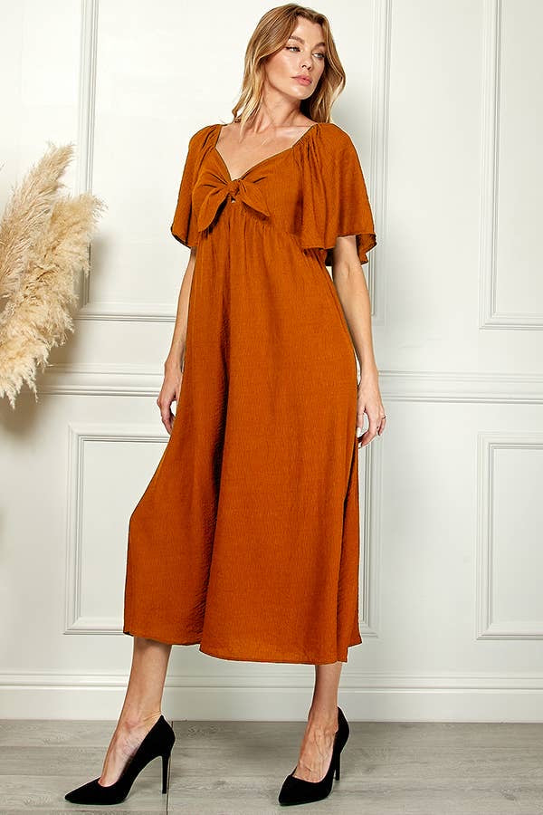 Bow Front Maxi Dress - Multiple Colors