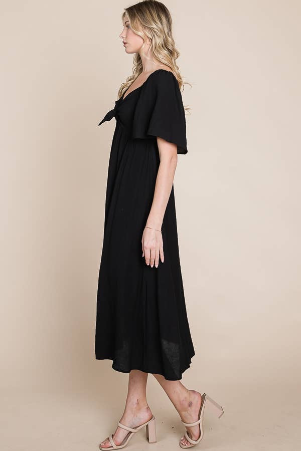 Bow Front Maxi Dress - Multiple Colors