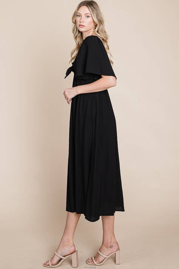 Bow Front Maxi Dress - Multiple Colors