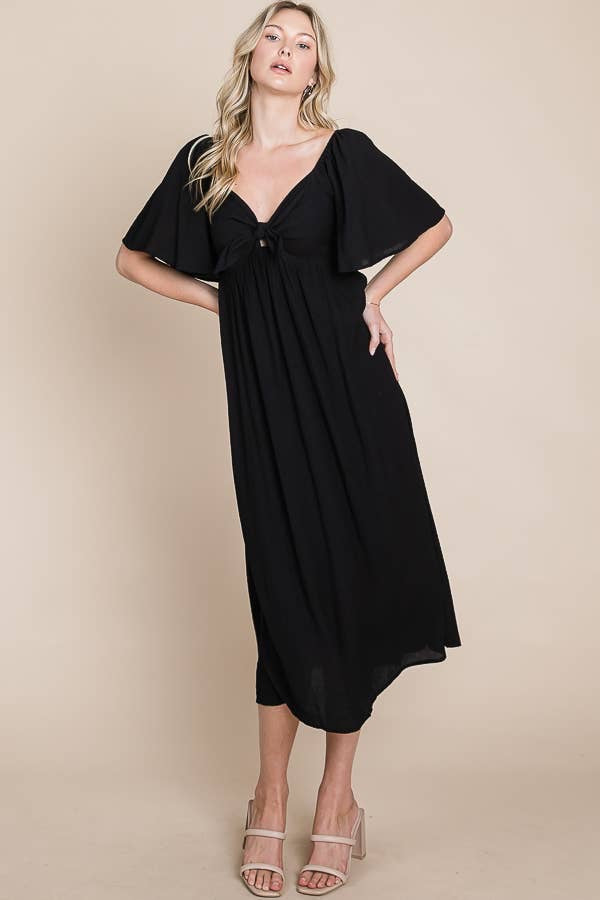 Bow Front Maxi Dress - Multiple Colors