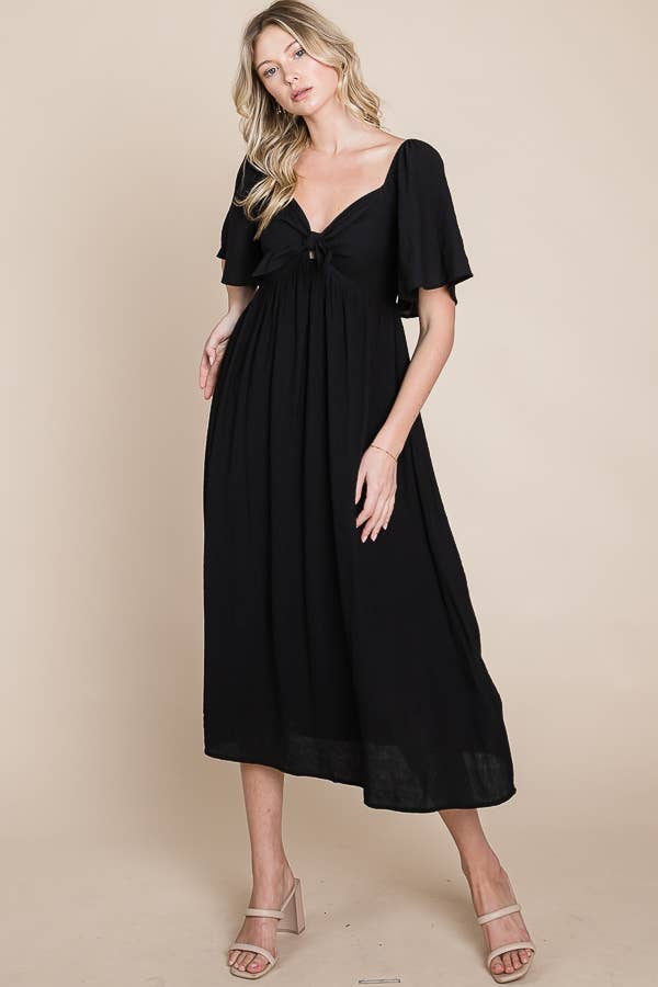 Bow Front Maxi Dress - Multiple Colors