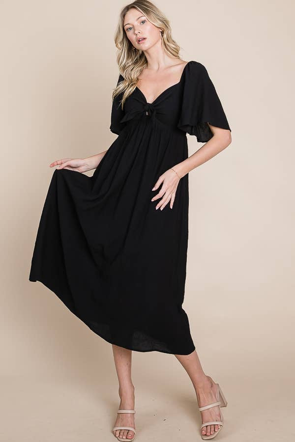 Bow Front Maxi Dress - Multiple Colors