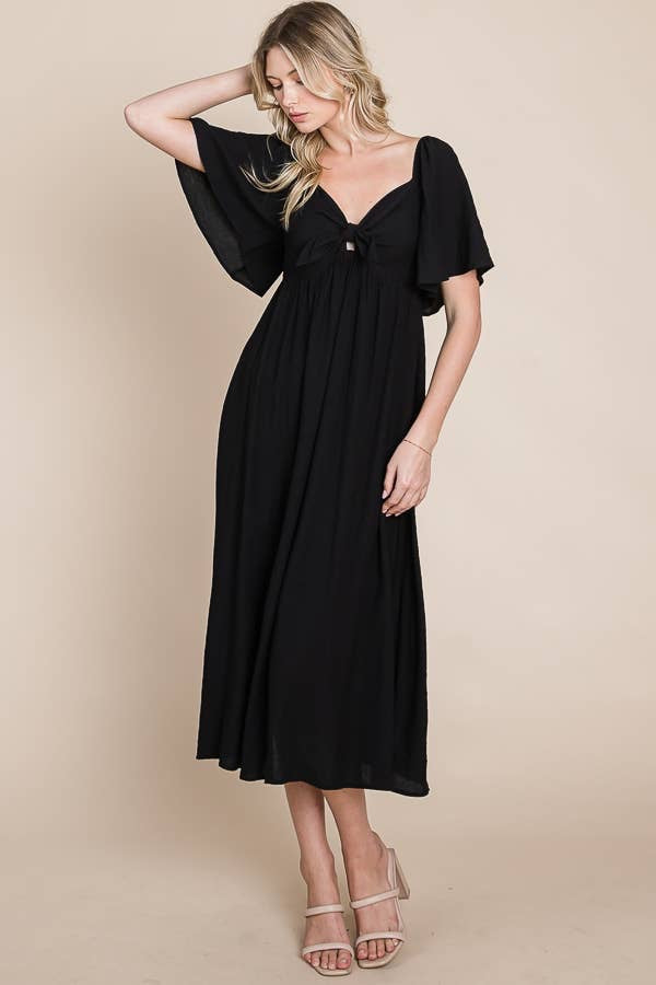 Bow Front Maxi Dress - Multiple Colors