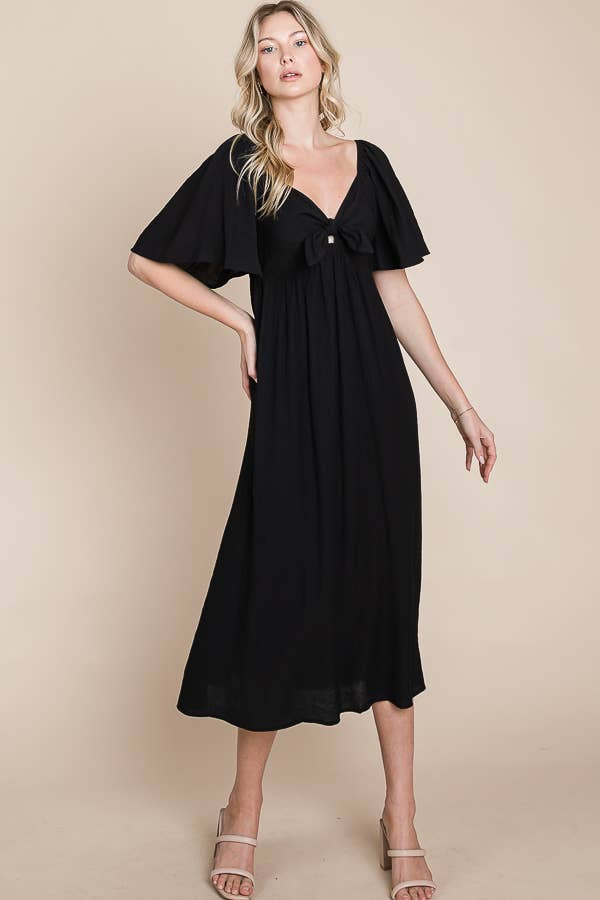 Bow Front Maxi Dress - Multiple Colors