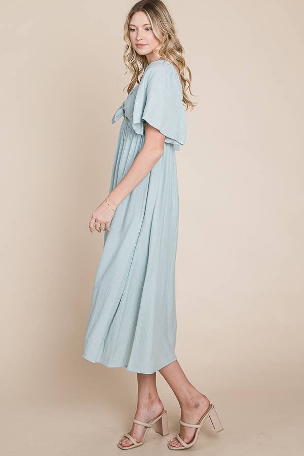 Bow Front Maxi Dress - Multiple Colors