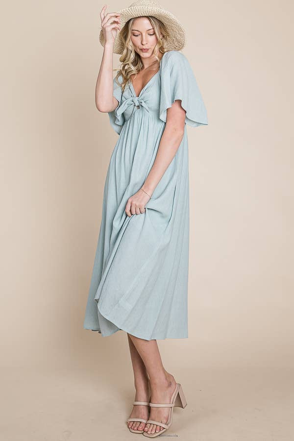 Bow Front Maxi Dress - Multiple Colors