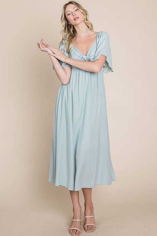 Bow Front Maxi Dress - Multiple Colors