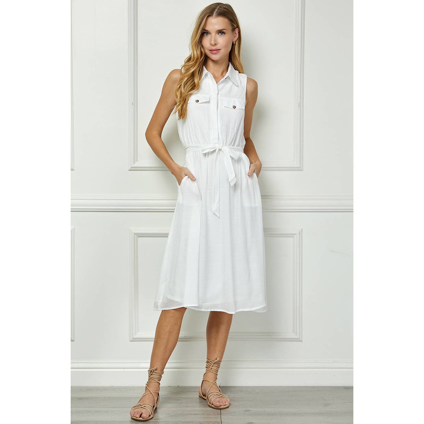 Tailored Shirt Dress S-XL - Multiple Colors