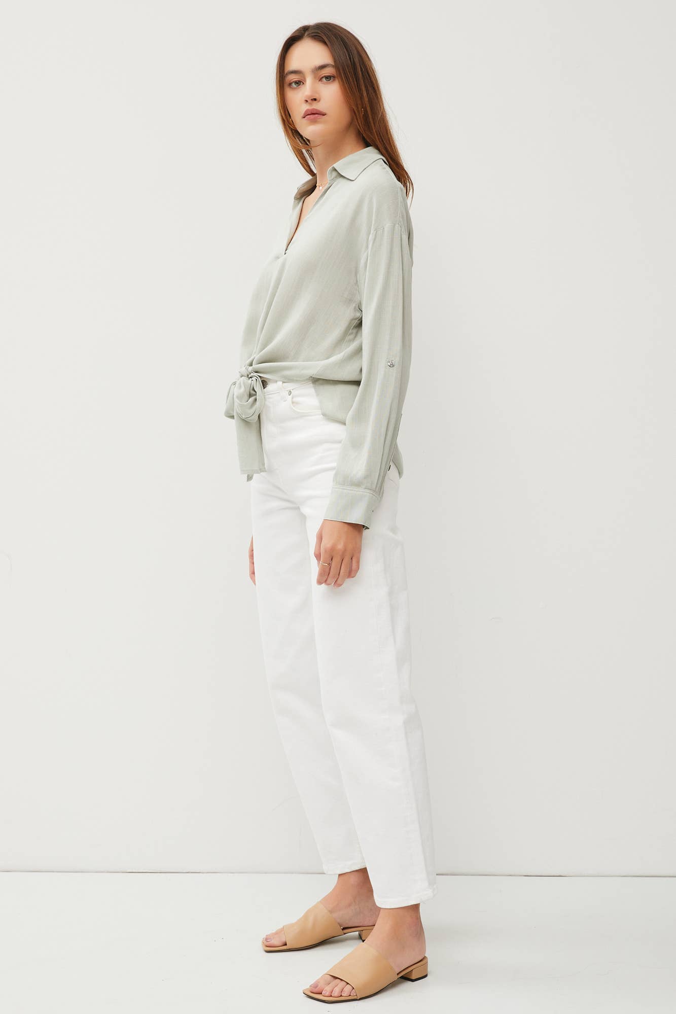 Tie Front Blouse - Multiple Colors