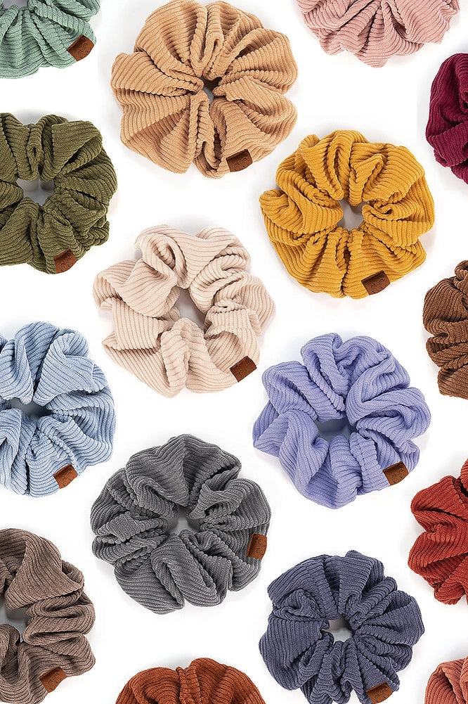 Corduroy Solid Color Soft Scrunchies- Multiple Colors