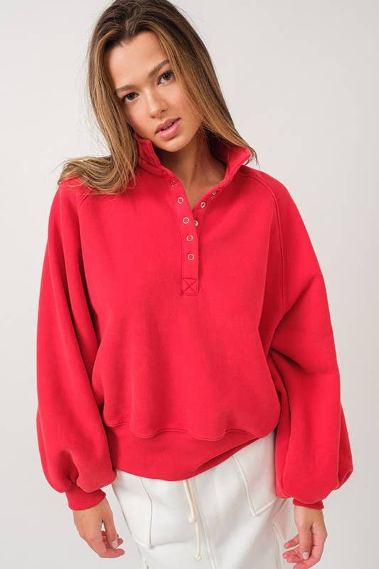 Red Balloon Sleeve Pullover