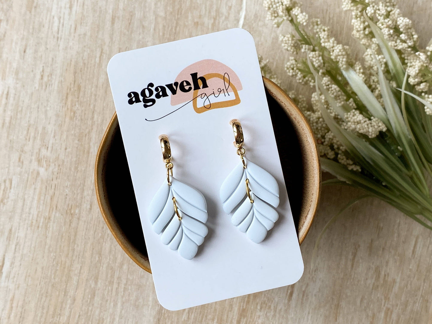 Clay Leaf Earrings