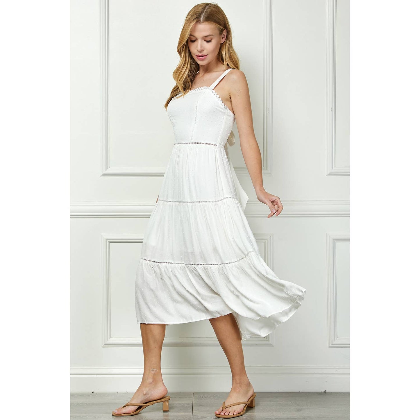 Micah TIered Dress with Back Bow S-XL