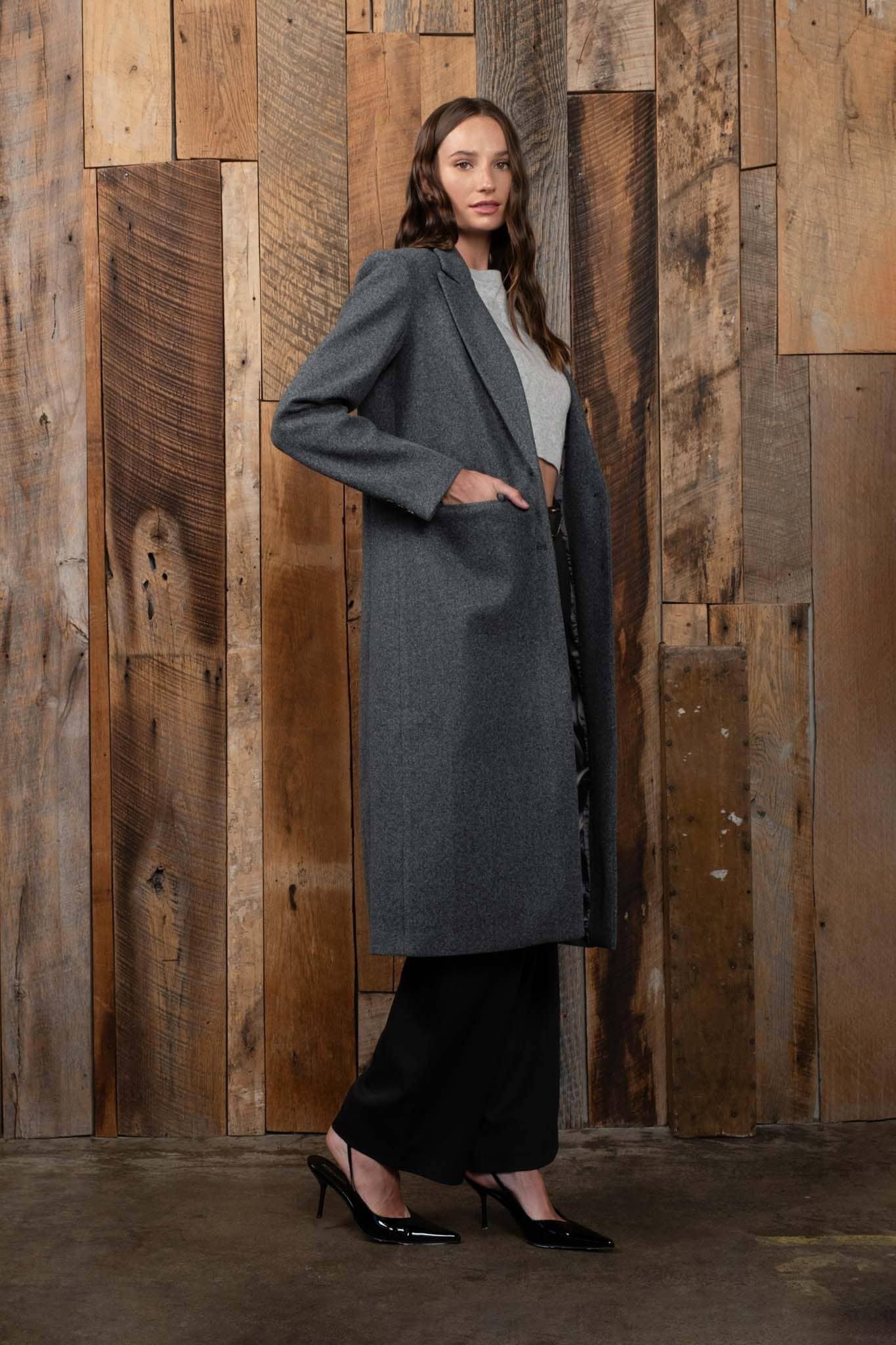 Nova Notched Collar Longline Coat - Multiple Colors