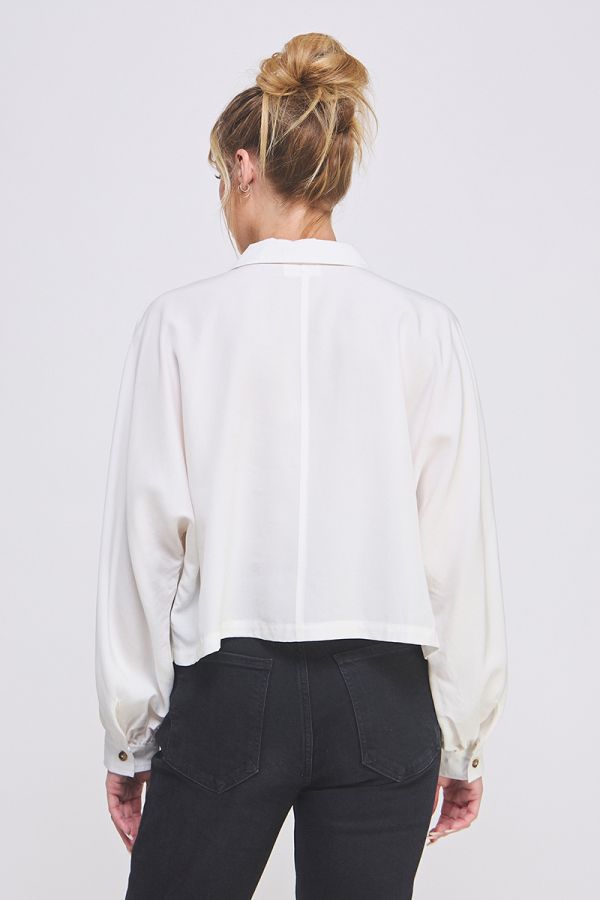 Maggie Off White Collared Blouse