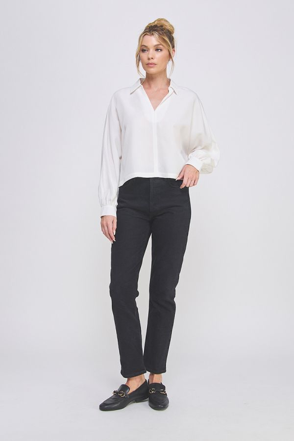 Maggie Off White Collared Blouse