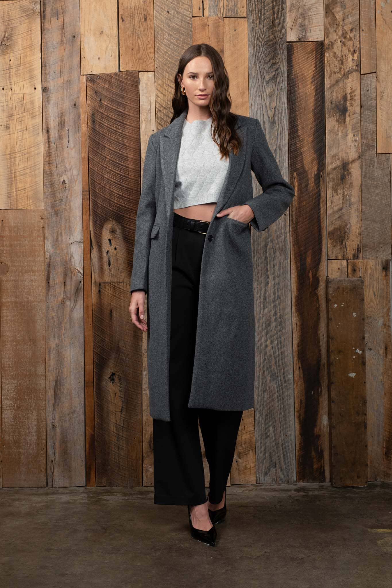 Nova Notched Collar Longline Coat - Multiple Colors