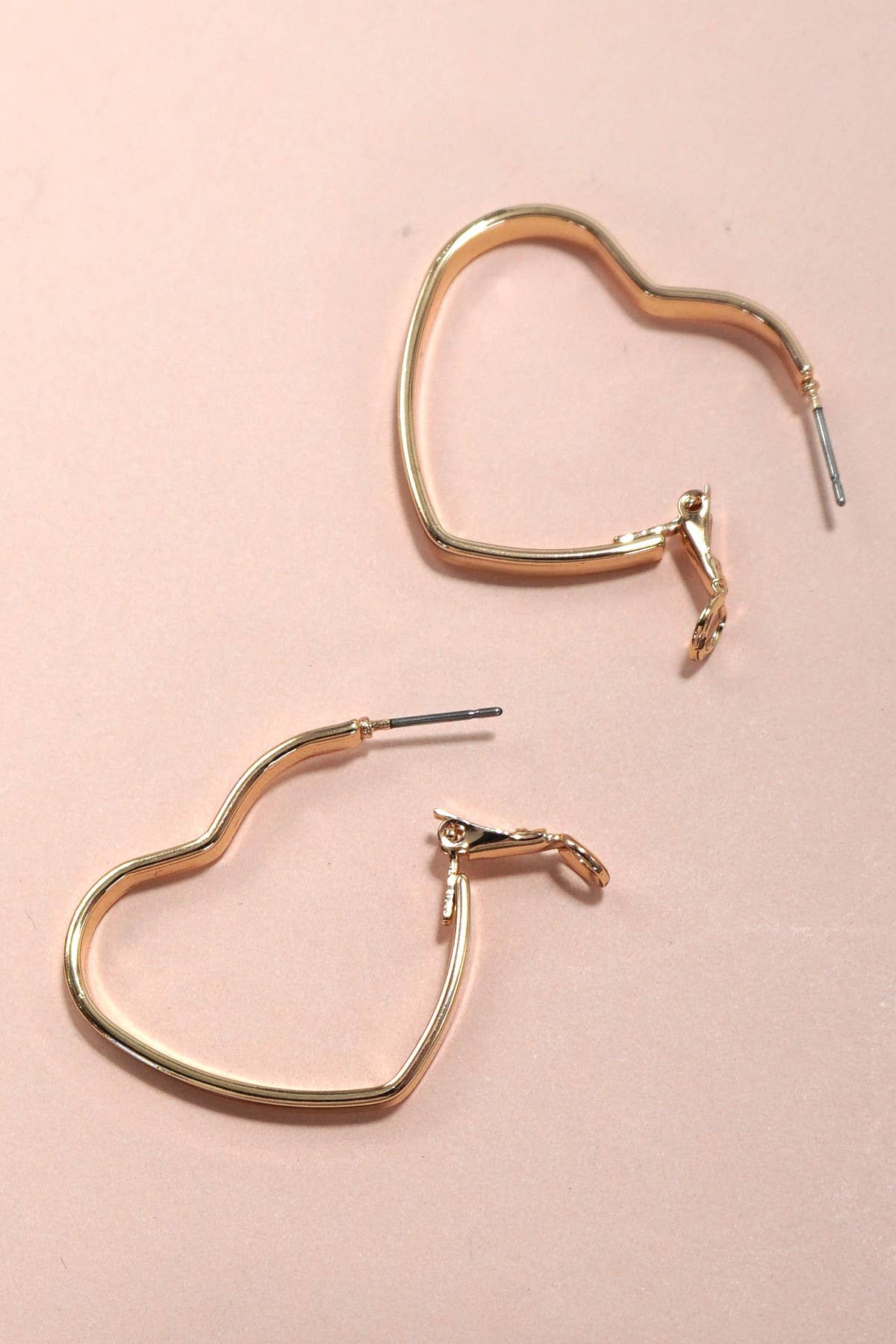 Gold Heart Hoops